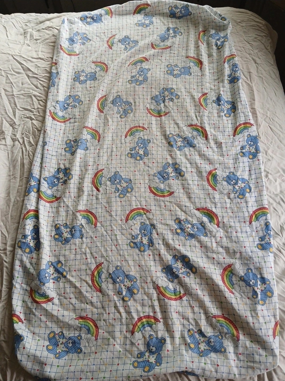 1980 baby dreams rainbow bears crib sheet